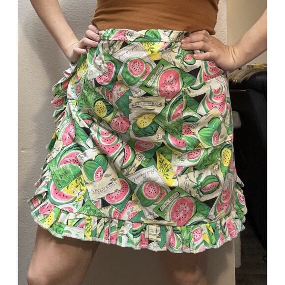 Kitchen Apron-Fruit Watermelon Print Trad Wife 50s Pinup Retro Feminine Skirt - Picture 4 of 4